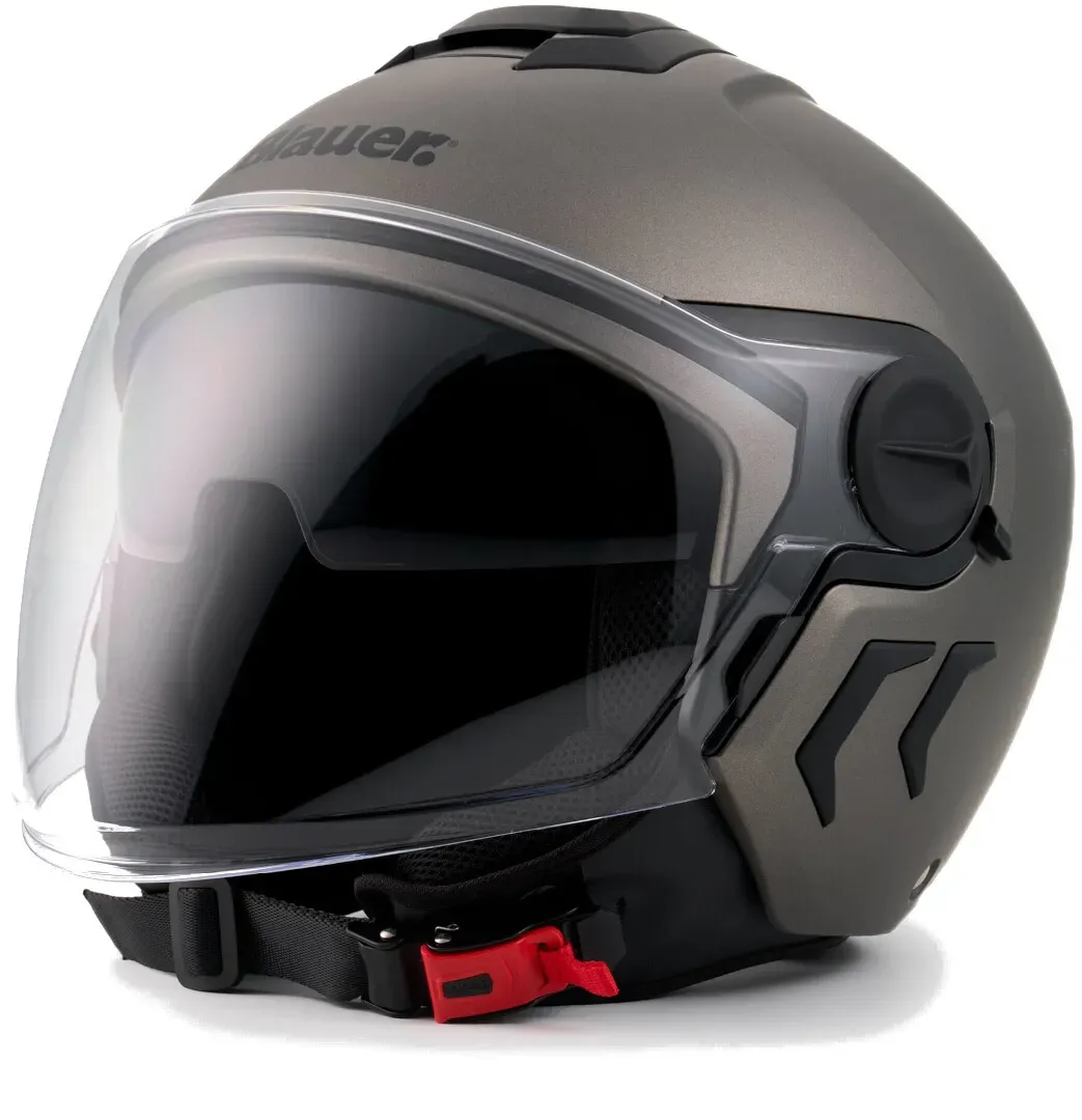 Blauer Demi Jet DJ-01 Monocolor Jet Helm, grijs, L