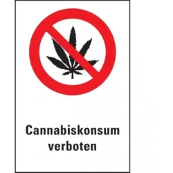 Dreifke® Verbots-Kombischild Cannabiskonsum verboten, praxisbewährt, Folie, 200x300mm