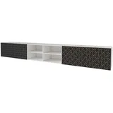 altdecor VIRA Lowboard 300 cm Schwarz/Weiß Holz