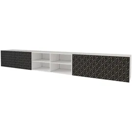 altdecor VIRA Lowboard 300 cm Schwarz/Weiß Holz