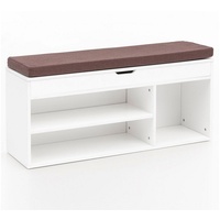 FineBuy Schuhbank 104x51x32 cm Garderobenbank Sitzbank Stoff Flurbank