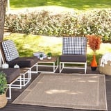 Surya Outdoor Teppich wetterfest, Sydney - In und Outdoor Teppich für Balkon, Terrasse, Garten, Küche - Outdoor Teppich Boho Style, Teppich für draußen - Teppich Dark Beige,156x207cm