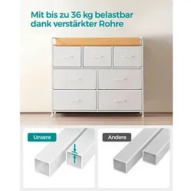 Songmics Kommode 98 x 85 x 28,5 cm Weiß