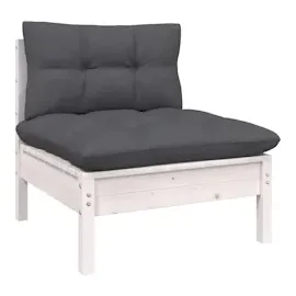 vidaXL 4-Sitzer-Gartensofa mit Anthrazit Kissen Massivholz Kiefer
