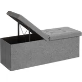 Songmics Sitzbank Truhenbank Grau 38 x 110 x 38 cm