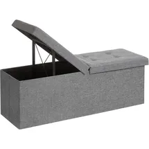 Songmics Sitzbank Truhenbank Grau 38 x 110 x 38 cm