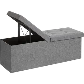 Songmics Sitzbank Truhenbank Grau 38 x 110 x 38 cm