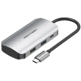 Vention 5in1 HUB USB-C Dockingstation in Grau kompatibel mit mehreren Systemen