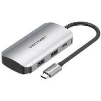Vention 5in1 HUB USB-C Dockingstation in Grau kompatibel mit mehreren Systemen