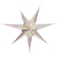 COM-FOUR com-four® LED Deko Stern silberfarben - Weihnachtsdekoration Stern mit Beleuchtung - LED-Beleuchtung zum Aufhängen - warm-weiß (1 Stück - silberfarben)
