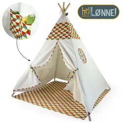 Hej Lonne Tipi Zelt farbige Bemusterung - B/H/T ca. 93,00x16,00x12,00