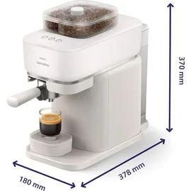 Philips Baristina Espressomaschine BAR320/00 mit Bean Swap Naturweiß / Weiß