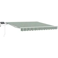 vidaXL Manuelle Einziehbare Markise 350 x 250 cm grün/weiß