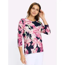 Lady WITT WEIDEN Rundhals-Shirt in marine-magenta-bedruckt | Gr.: 38