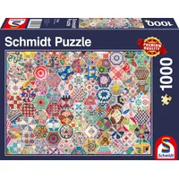 Schmidt Spiele Schmidt 57384 - Amerikanischer Patchwork-Quilt, Puzzle, 1000 Teile