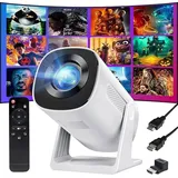 YOTON Y4 Mini-Projektor 720P HD, 200-Zoll-Großbildprojektor mit automatischer Trapezkorrektur und Bluetooth 5.2, iOS-Kabelverbindung für Heimkino...