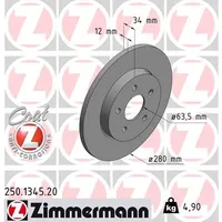 ZIMMERMANN Bremsscheibe COAT Z 250.1345.20