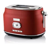 Westinghouse Retro-Toaster, 2 Scheiben, extra breite Schlitze, Warmhaltegestell, 815 W, rot