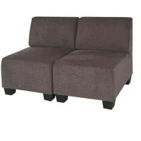 MCW 2-Sitzer Sofa Couch Moncalieri, Stoff/Textil ~ braun,