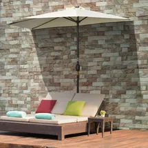 Outsunny Halbschirm 270 x 240 cm Beige