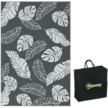 Outsunny Outdoor-Teppich 182 x 274 cm Grau/Weiß