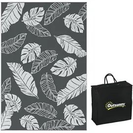 Outsunny Outdoor-Teppich 182 x 274 cm Grau/Weiß