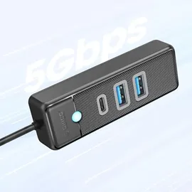 ORICO PWC2U-U3-015-BK-EP Hub Adapter USB auf 2x USB 3.0 + USB-C, 5 Gbps, 0,15m Schwarz