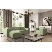Fun Möbel Ecksofa Schlafsofa inkl. Sessel WALDO, Stoff Brooklyn