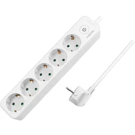 Logilink Steckdosenleiste 5-fach 1,5 m Weiß 1 St.
