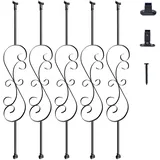 Vevor Geländerstab Torstab Zierstab Zaunstab Verzinkter Stahl 185 x 20 x 1118 mm Balusters Treppenstab Treppensprossen Mattschwarz Ideal für Treppen und Handläufe im Innenbereich