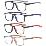 Suertree Blaulichtfilter Lesebrille Unisex Lesebrillen Sportlich Modische Brillen Leichte Bequeme Lesebrillen Anti Blau licht Lesebrille 4 Stück Vielfarbig 2.5X - -2.5x