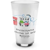 Mr. & Mrs. Panda Glas Freizeitpark besuchen - Geschenk, Cappuccino Tasse, Dankeschön, Cappuccino Glas, Sport, Gewinn, Latte Macchiato,