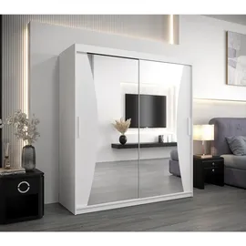 abiks möbel Schwebetürenschrank MONACO 180 x 200 x 62 cm Weiß