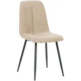 Livetastic Stuhl, Beige, Holz, Metall, Textil, Pappel, Sperrholz, konisch, Rundrohr, 47x87x58 cm, Esszimmer, Stühle, Esszimmerstühle, Vierfußstühle