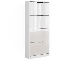 Vicco Schuhkipper Luca, Weiß/Weiß Hochglanz, 59 x 137 cm