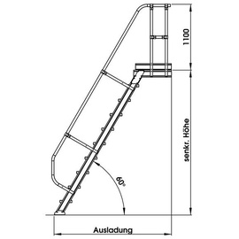 Günzburger Aluminium-Treppe mit Plattform 60° 10 Stufen (300370)