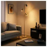 GLOBO LIGHTING Stehlampe, Leuchtmittel nicht inklusive, Stehlampe Standleuchte Leselampe Metall sandfarben drehbar