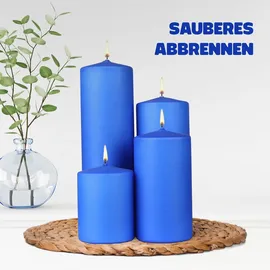HS Candle Dunkelblau Stumpenkerze 20 cm blau