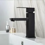 Wasserhahn Bad Wasserfall Waschtischarmatur Einhebelmischer Bad-WC-Mischbatterie Schwarz