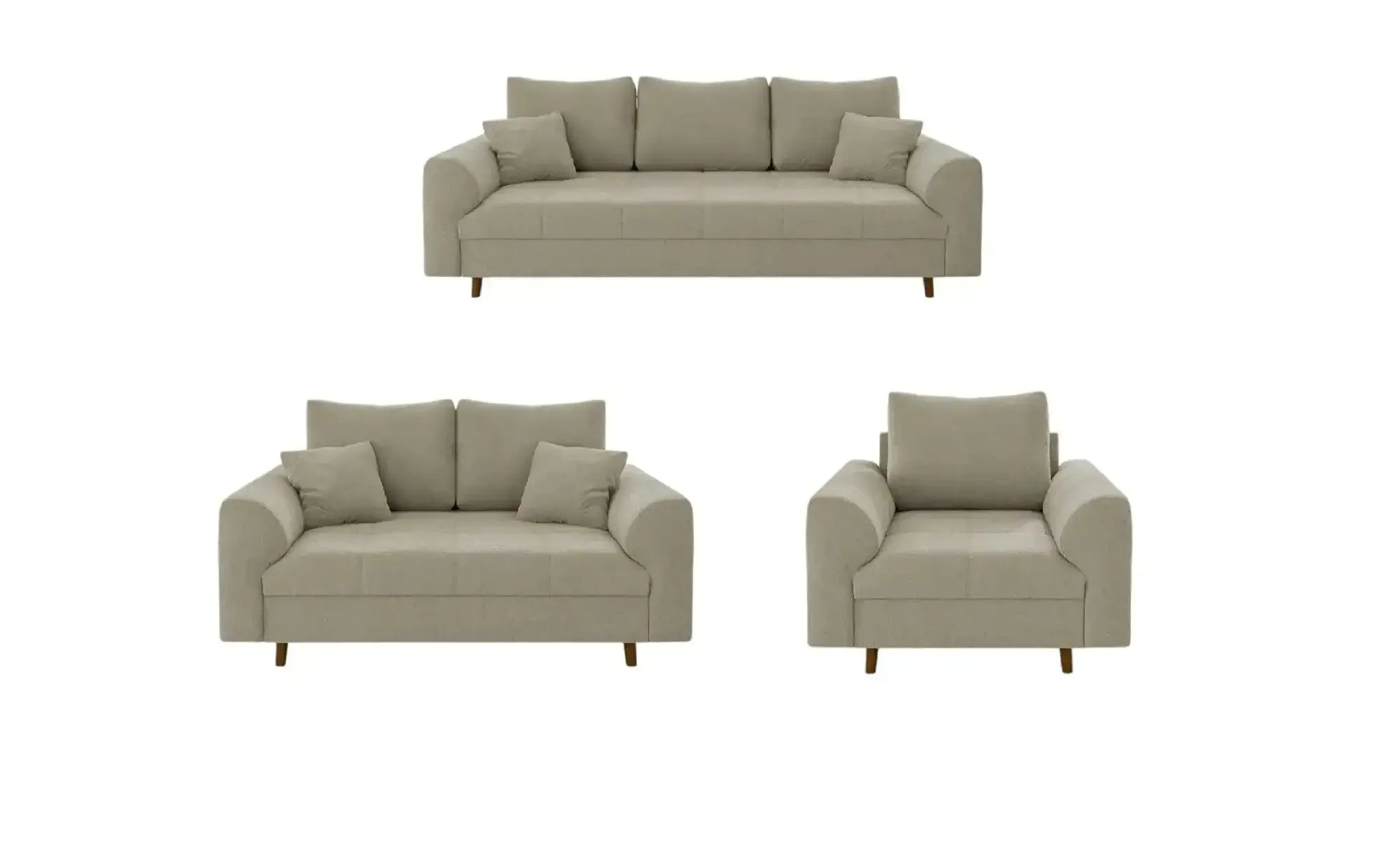 S-STYLE Polstergarnitur 3+2+1  Lars ¦ beige ¦ Maße (cm): B: 210 H: 81