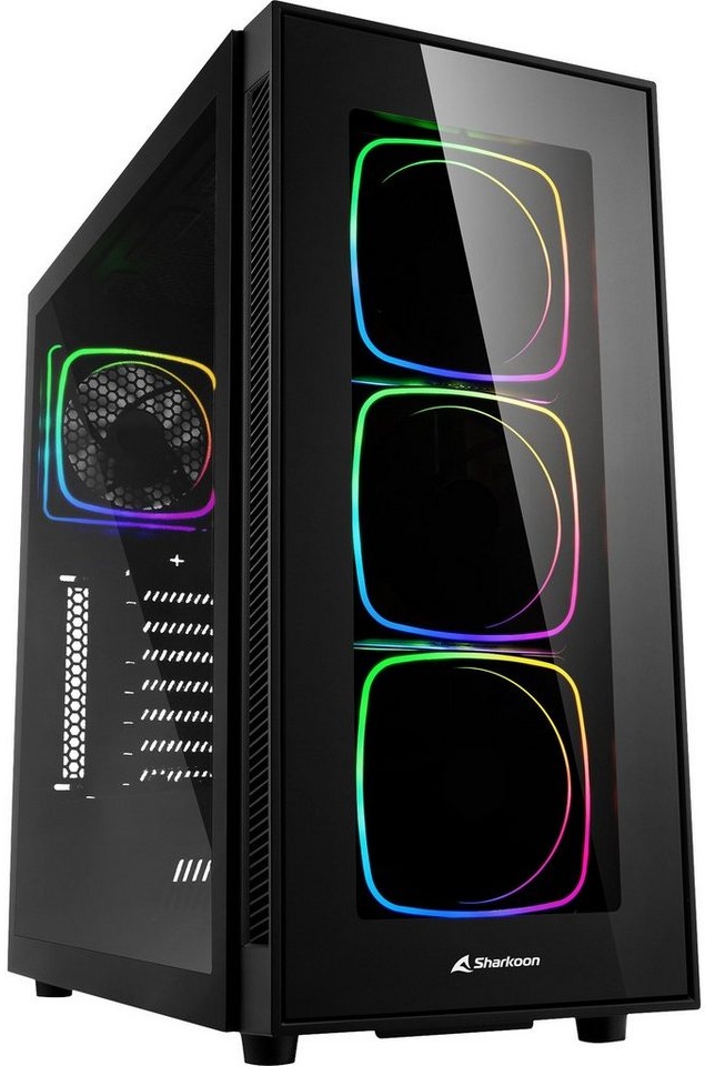 Sharkoon PC-Gehäuse Sharkoon TG6 RGB, Tower-Gehäuse, (Front und schwarz