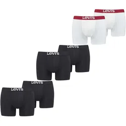 Levis Herren Boxershort Men Solid Basic Boxer Rot Weiss Blau Grau Schwarz - 4er 6er 8er Multipack in S 4X Schwarz 6er Pack