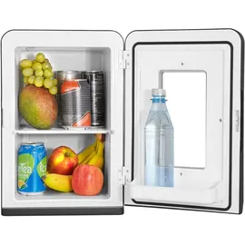 Tectake Mini-Kühlschrank 2 in 1 27 l 31 cm hoch Schwarz