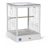 Prevue Pet Products Vogelkäfig aus Glas, transparent, für kleine Vögel, weißer Rahmen