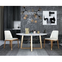 JVmoebel Esstisch, Design Ess Tisch Rund Metall Runde Tische Wohn Zimmer Luxus Gold weiß