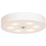 Qazqa - Modern Country Deckenleuchte I Deckenlampe I Lampe I Leuchte weiß 70 cm - Drum mit Schirm I Wohnzimmer I Schlafzimmer - Textil Zylinder I - Weiß