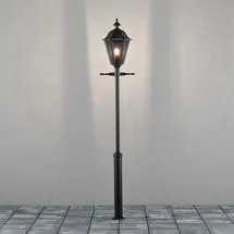 Konstsmide Laterne Aluminium, Glas, Metall 260,0 cm inkl. Pfahl schwarz