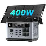 OUKITEL Stromerzeuger P2001E Pro 3200W Tragbare Powerstation, 3,2 in kW, (LiFePO4-Akku, Mit 400W Solarpanel), Solargenerator mit 4 AC-Ausgängen 3200W, für Camping,Wohnmobil,Notfall grau