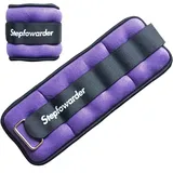 Stepfowarder Gewichtsmanschetten Fuß/Handgelenk Gewichte Fitness Set 0,3kg bis 1.0kg 1 Paar für Beine und Arme Knöchel Gewicht für Fitness, Bewegung, Laufen, Joggen, Gym, Aerobic (2 * 1.0KG - Lila)