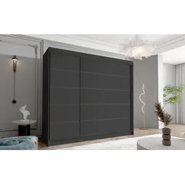 silape Sofnet Schwebetürenschrank, Schwarz, Holzwerkstoff, Rechteckig, 250x215x58 cm Schlafzimmer, Kleiderschränke, Schwebetürenschränke